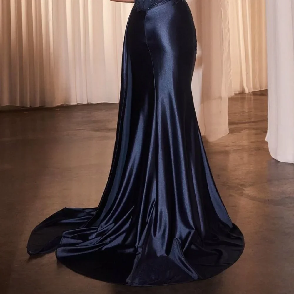 NEW OFF THE SHOULDER SATIN DRESS W/ SEQUINS EMBROIDERY & SWEETHEART NECK CD803_6